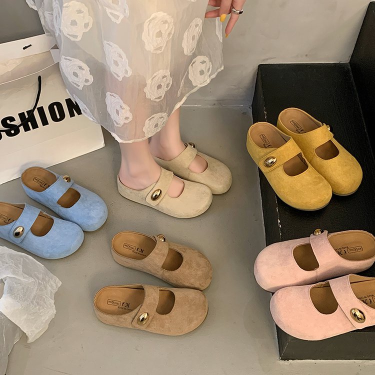 厚底勃肯包头半拖内增高小金豆玛丽珍一脚蹬夏季2025新款配裙凉拖