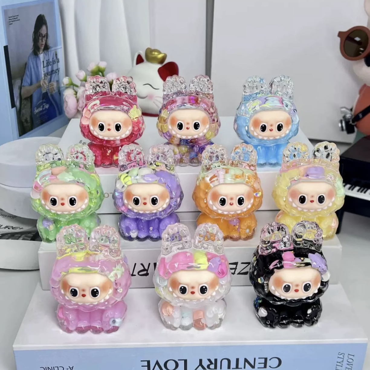 萌趣装饰品礼物摆件流沙入油潮流随机一个装