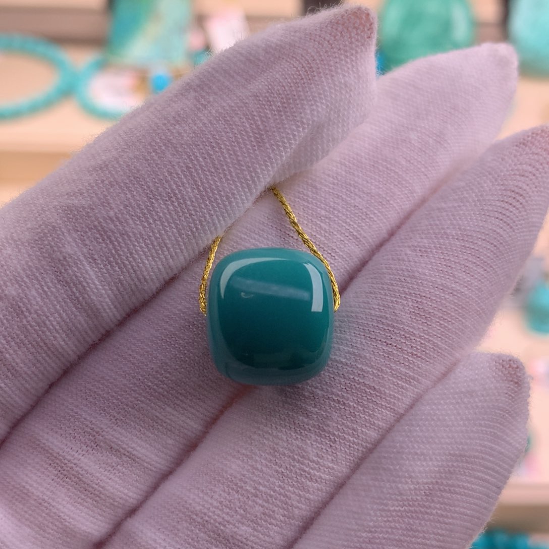 绿松石珠宝奇石未镶嵌14.1×13