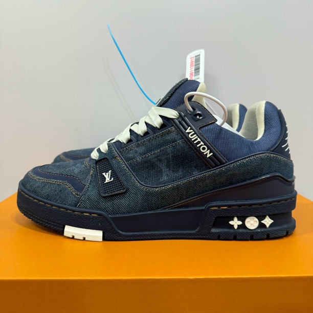 99新 LouisVuitton/路易威登 39码 trainer 牛仔海军蓝 时尚板鞋