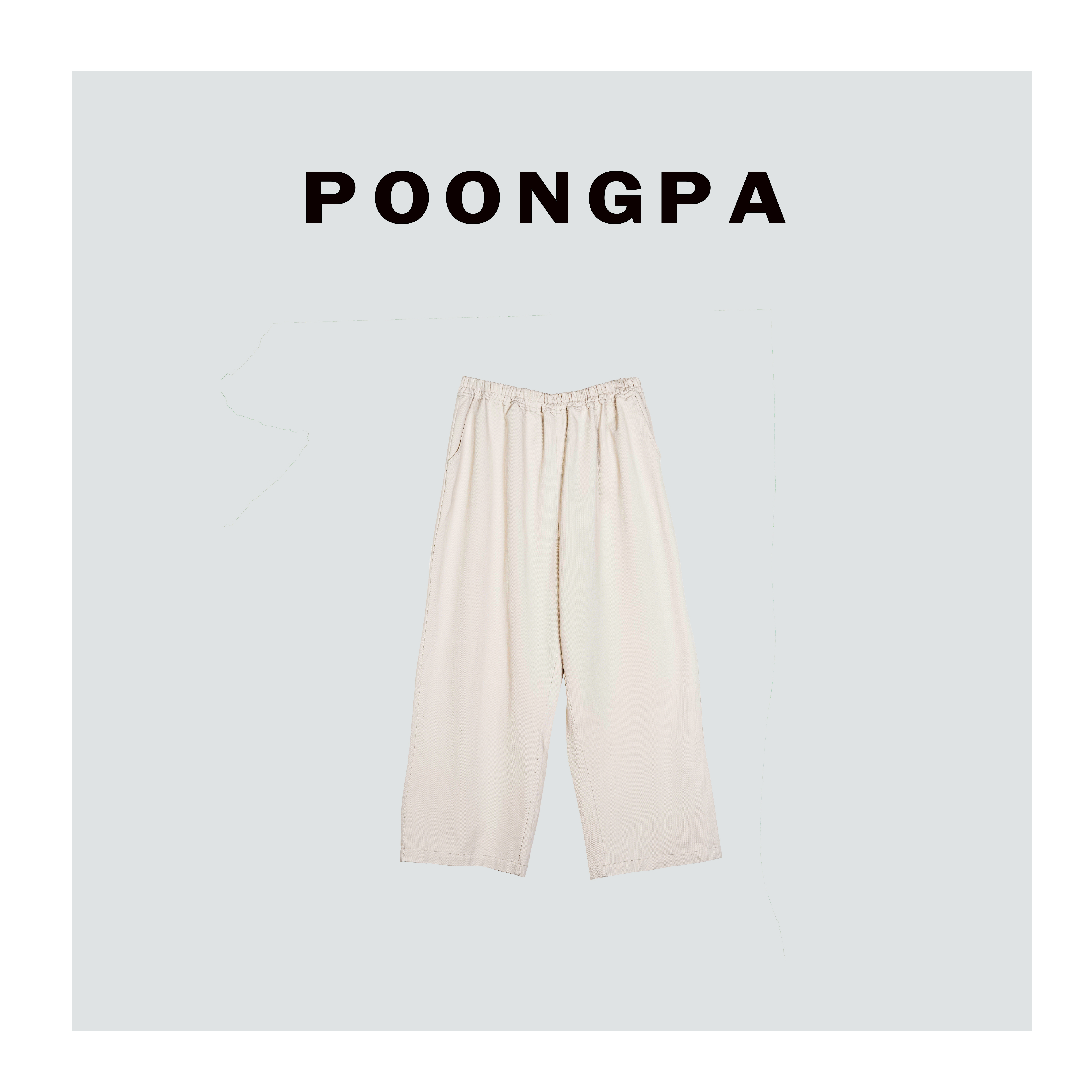 POONGPA/“轻盈自在”简素舒适休闲九分裤/小众设计中大码显瘦