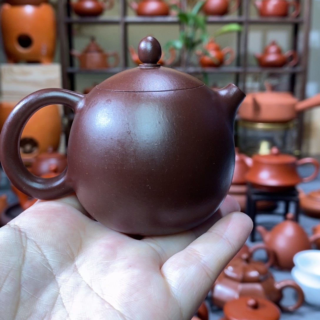 紫砂茶壶林海奇黑金刚龙蛋壶110cc
