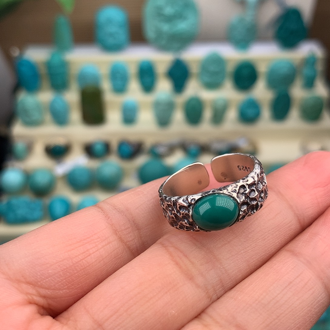 绿松石银S925镶嵌珠宝奇石