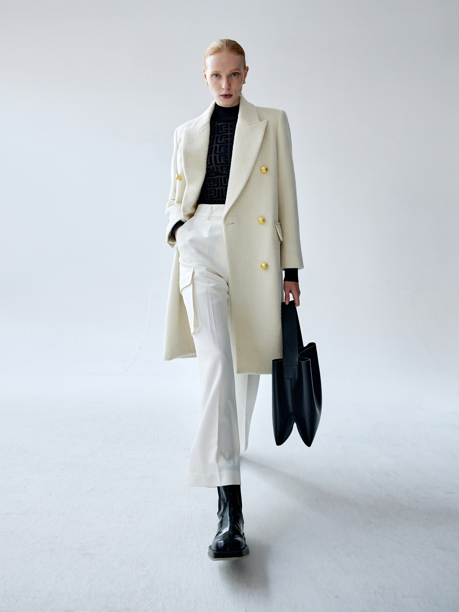 Z老板 骆马绒双排扣廓形西装外套通勤高端时尚气场大衣秋冬新款