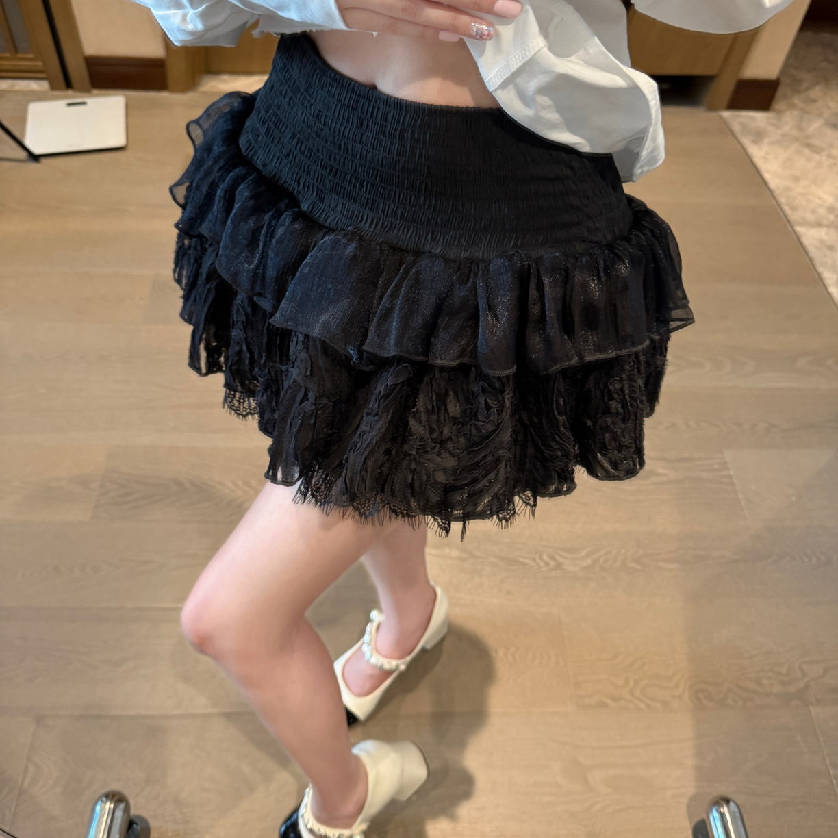周周·【破碎芭蕾】立体感花边蓬蓬蛋糕裙