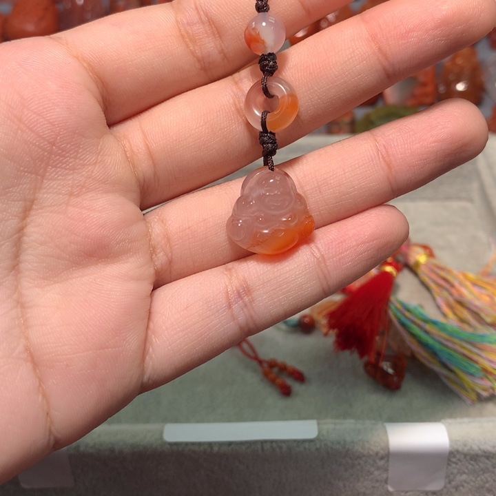 【闪购商品】未镶嵌欢笑佛挂件南红玛瑙