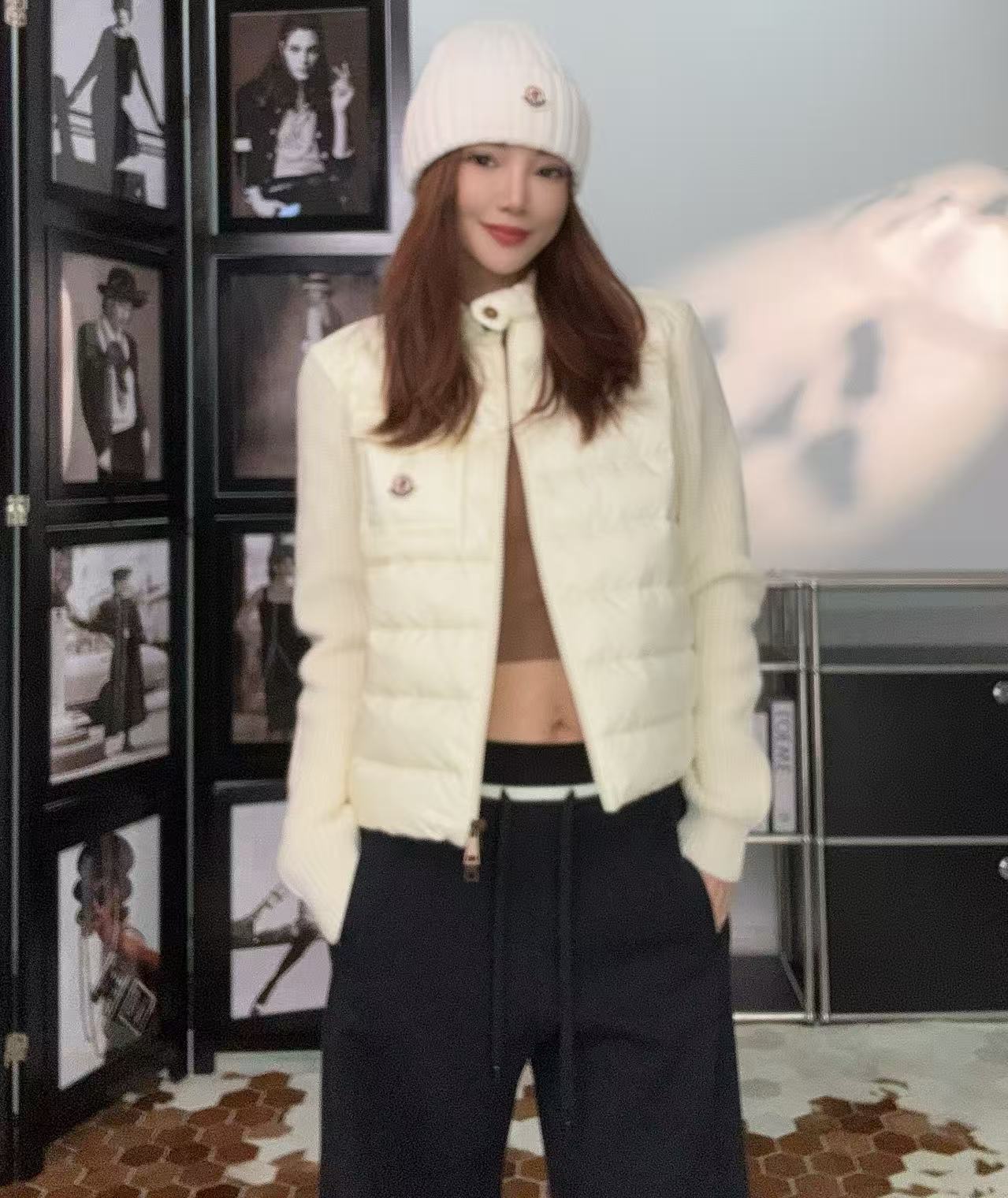 未使用 MONCLER 蒙口25年【12期，柜9950】针织拼接鹅绒羽绒服