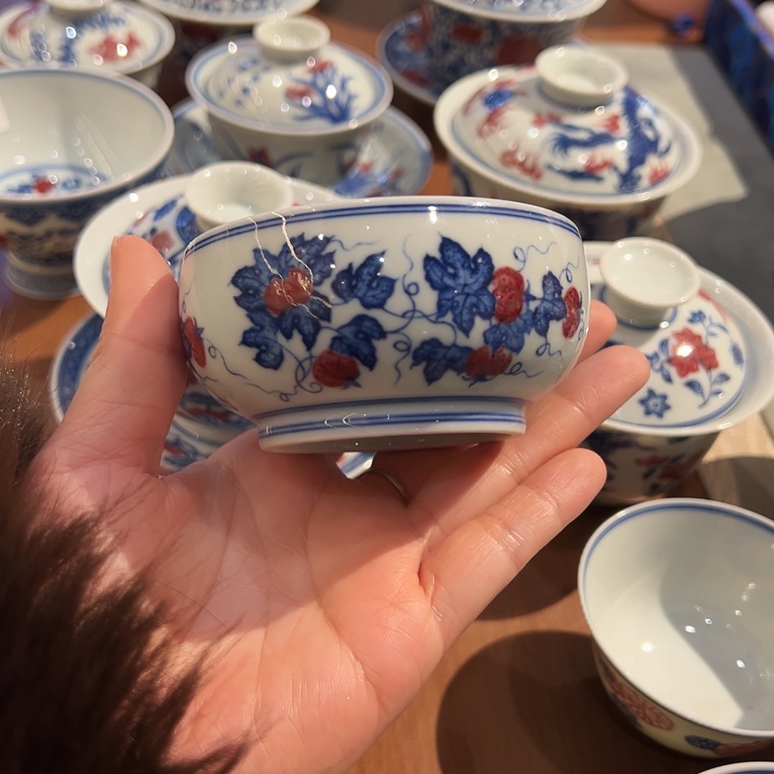 臻玉古坊原矿孔雀石青花釉里红