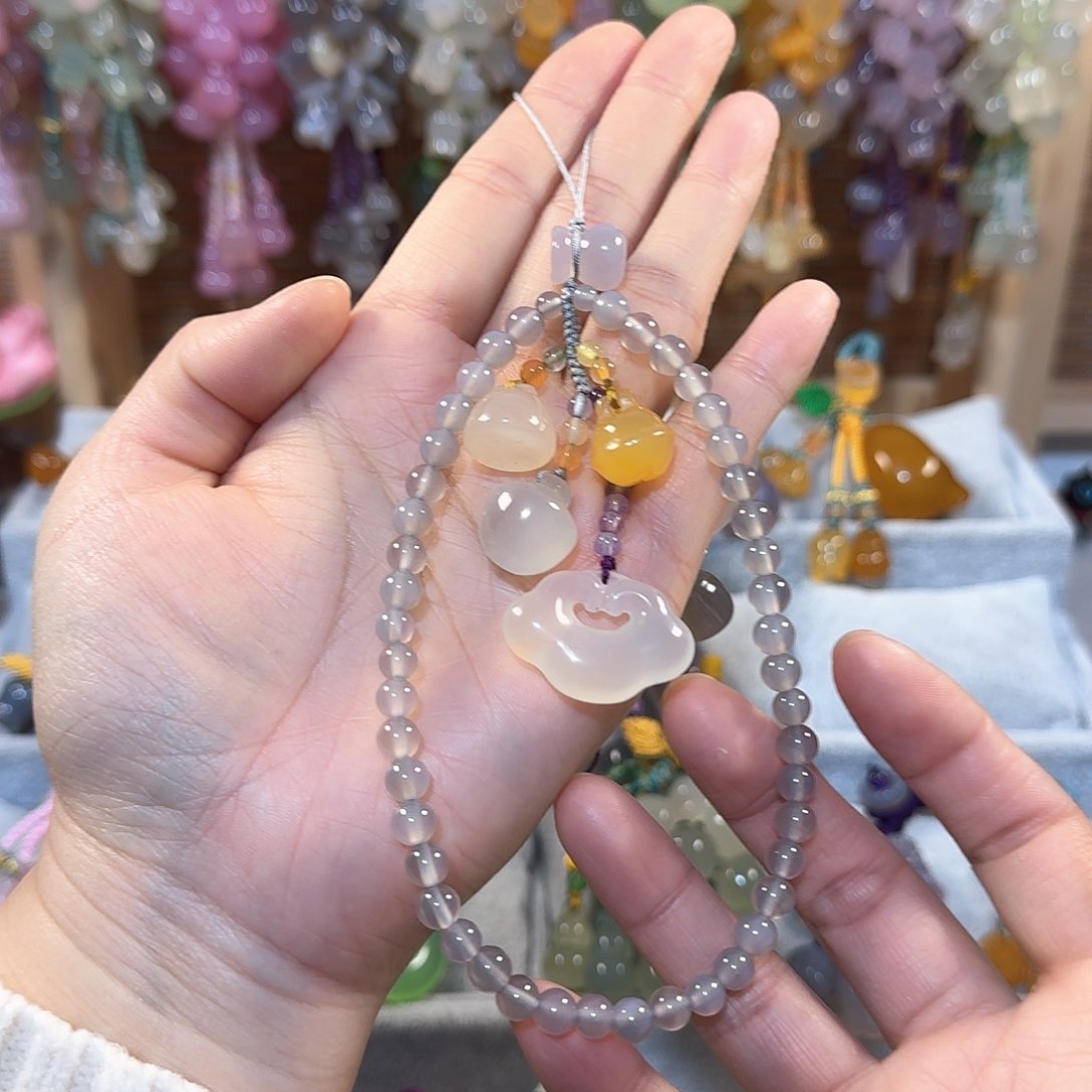 玛瑙/玉髓手机挂件未镶嵌