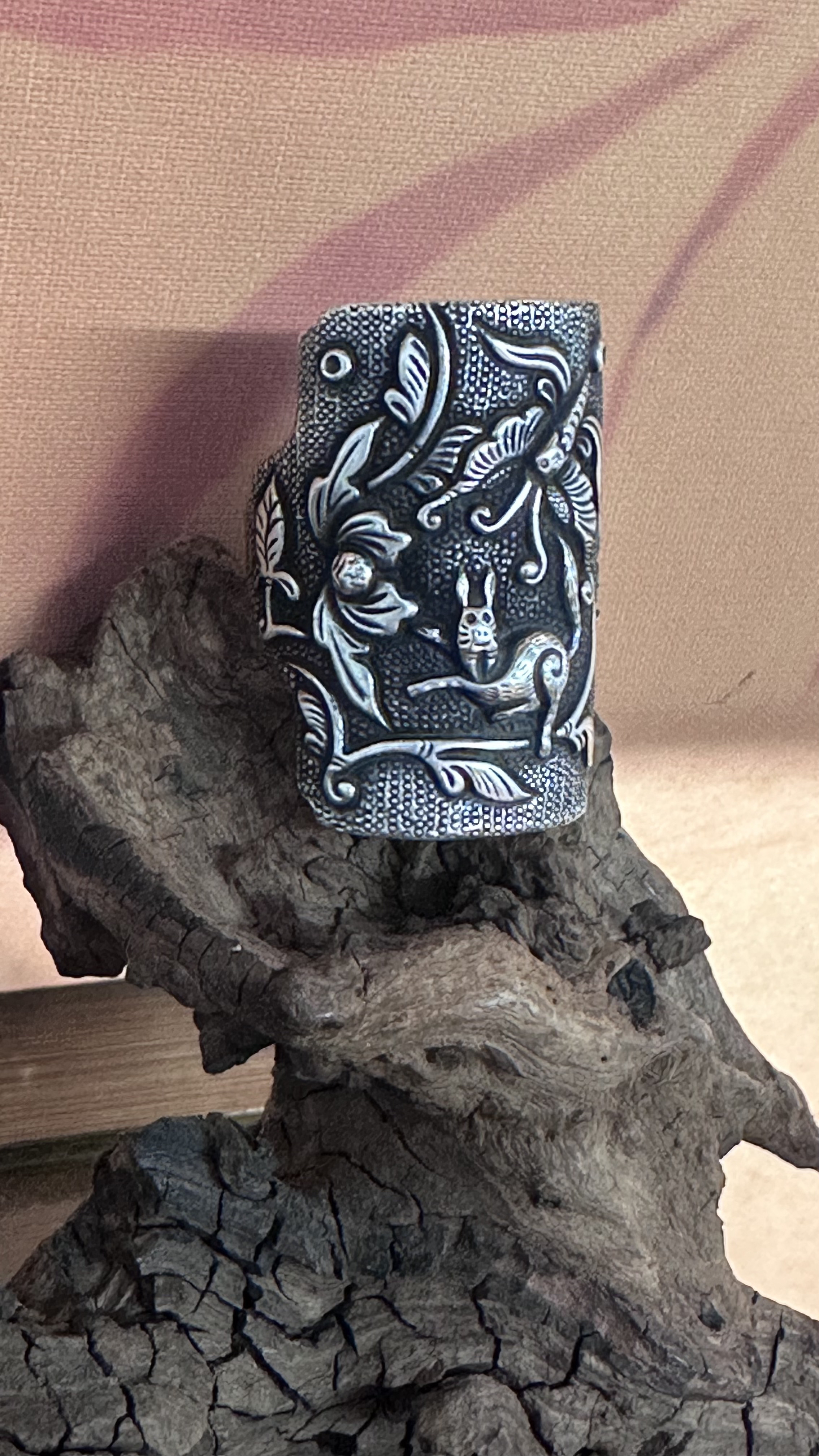 足银银制品 足银猫扑蝴蝶戒指足银活口可调