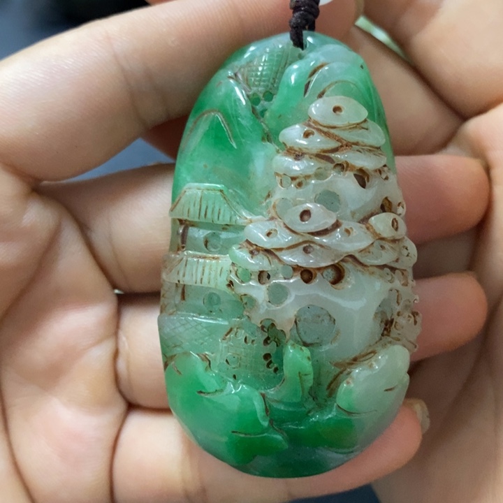 白玉菩提吊坠摆件