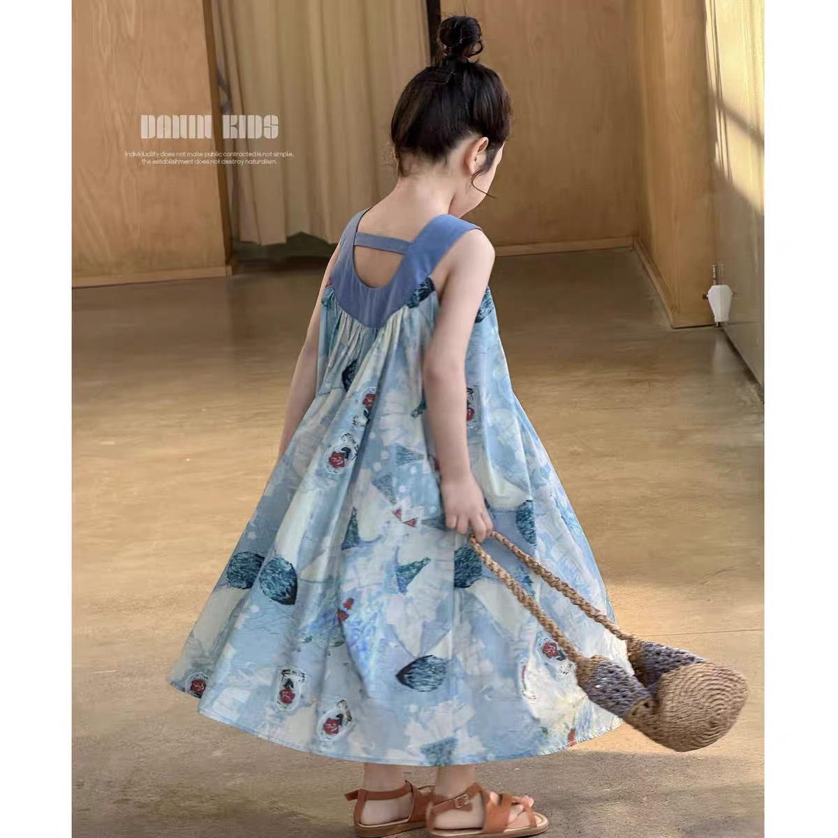 清货！女童轻奢无袖连衣裙夏季2025新款儿童女宝沙滩裙