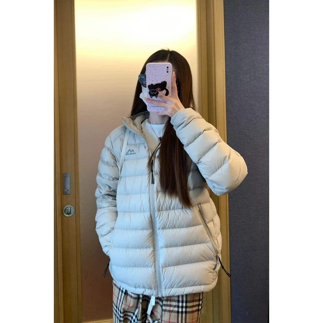 韩系轻薄排骨秋冬外套棉服女连帽修身小个子设计感排骨棉服女