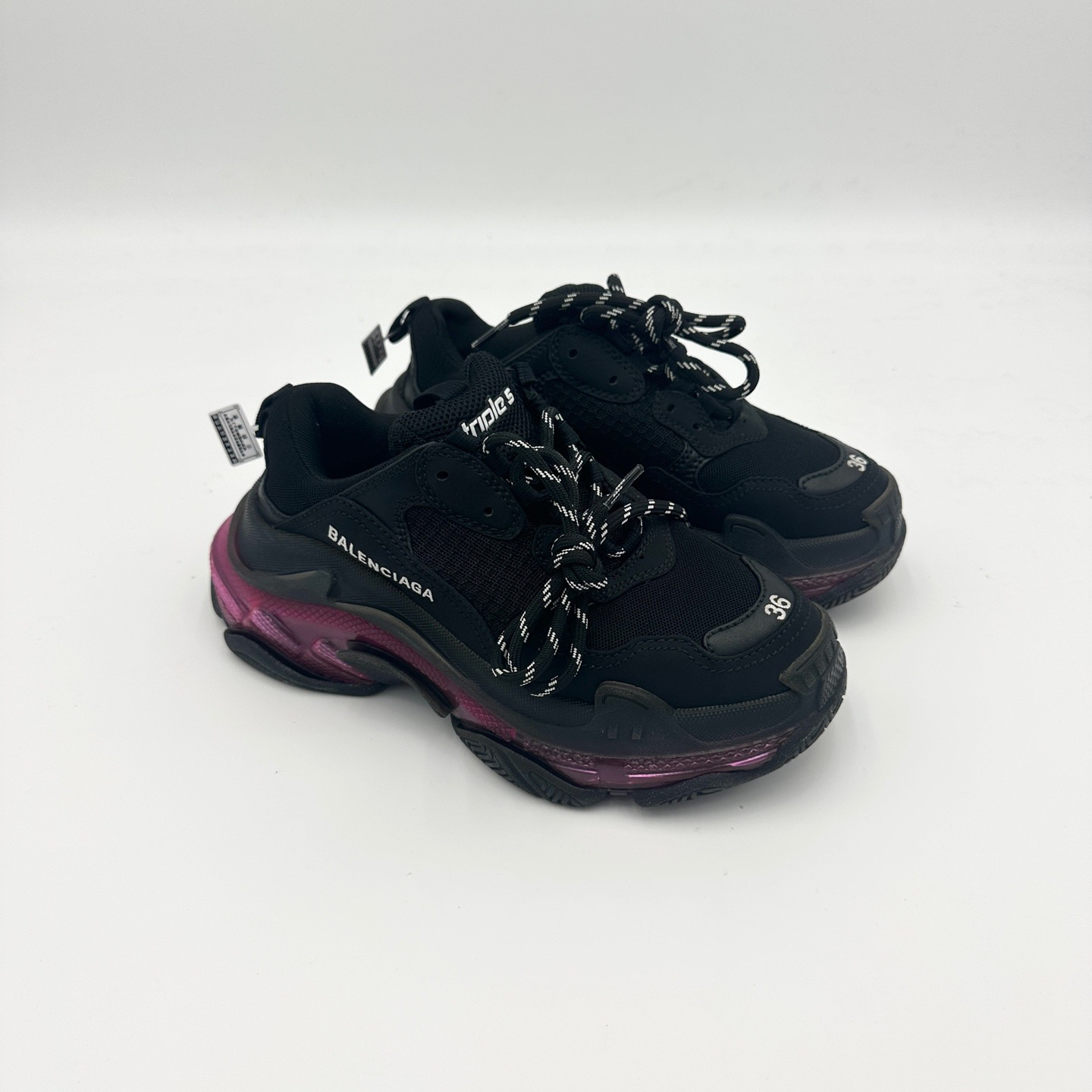 95新 Balenciaga/巴黎世家 36码/黑紫triples老爹鞋/95新/pp0556
