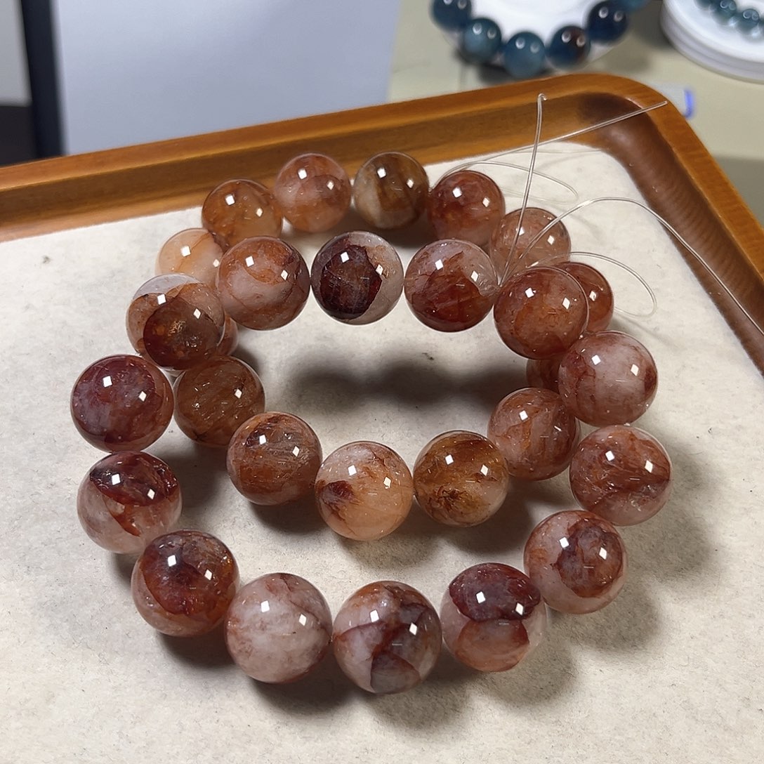 水晶手链未镶嵌红胶花16.8mm