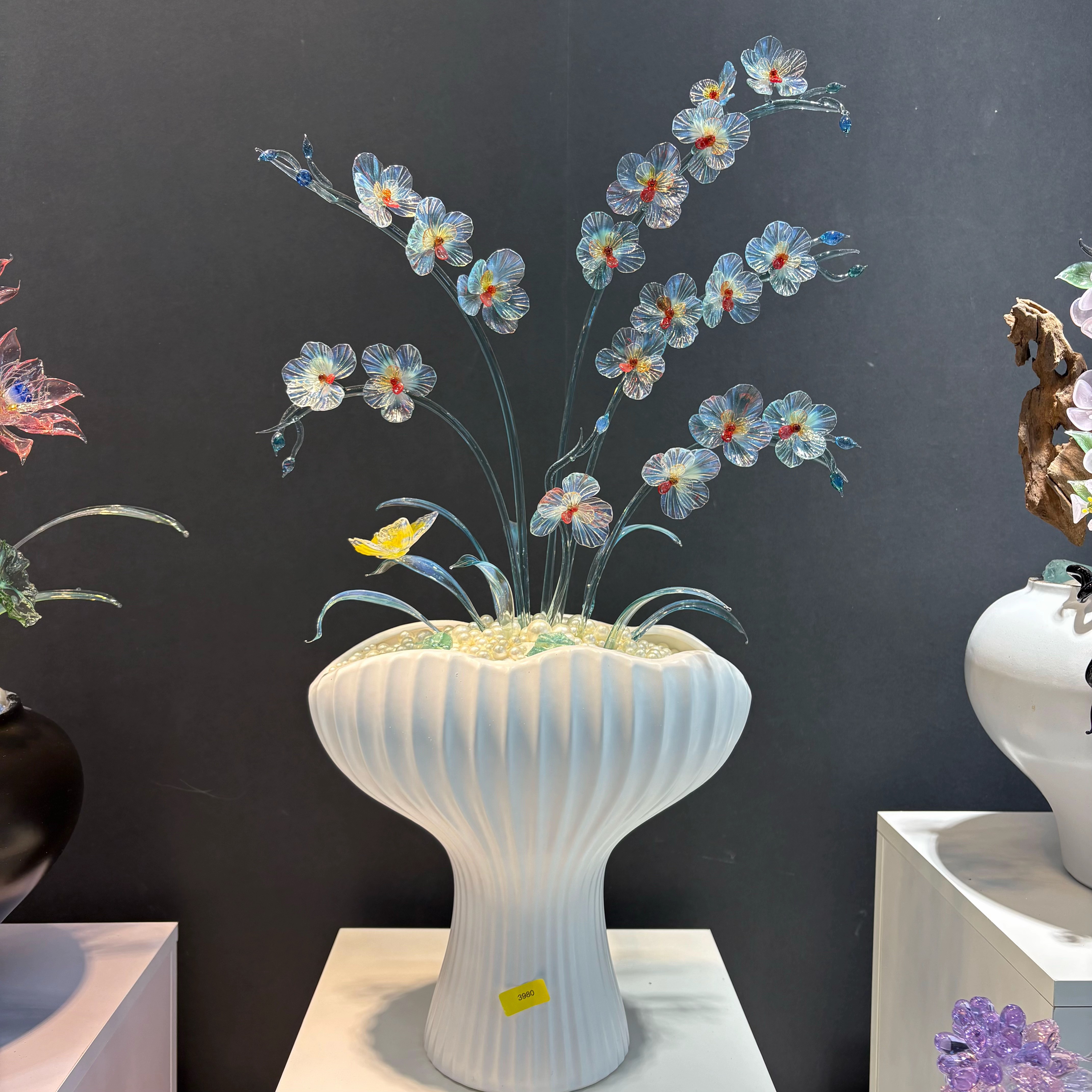 淄博琉璃【蝴蝶兰】【蒂芙尼蓝】【海洋色】纯手工轻奢新中式高档大摆件