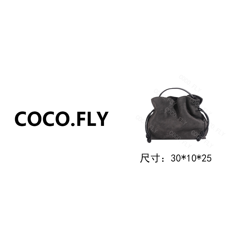 纯色福袋小众设计真皮腋下斜挎包中号BK-5999-磨灰色30*10*25