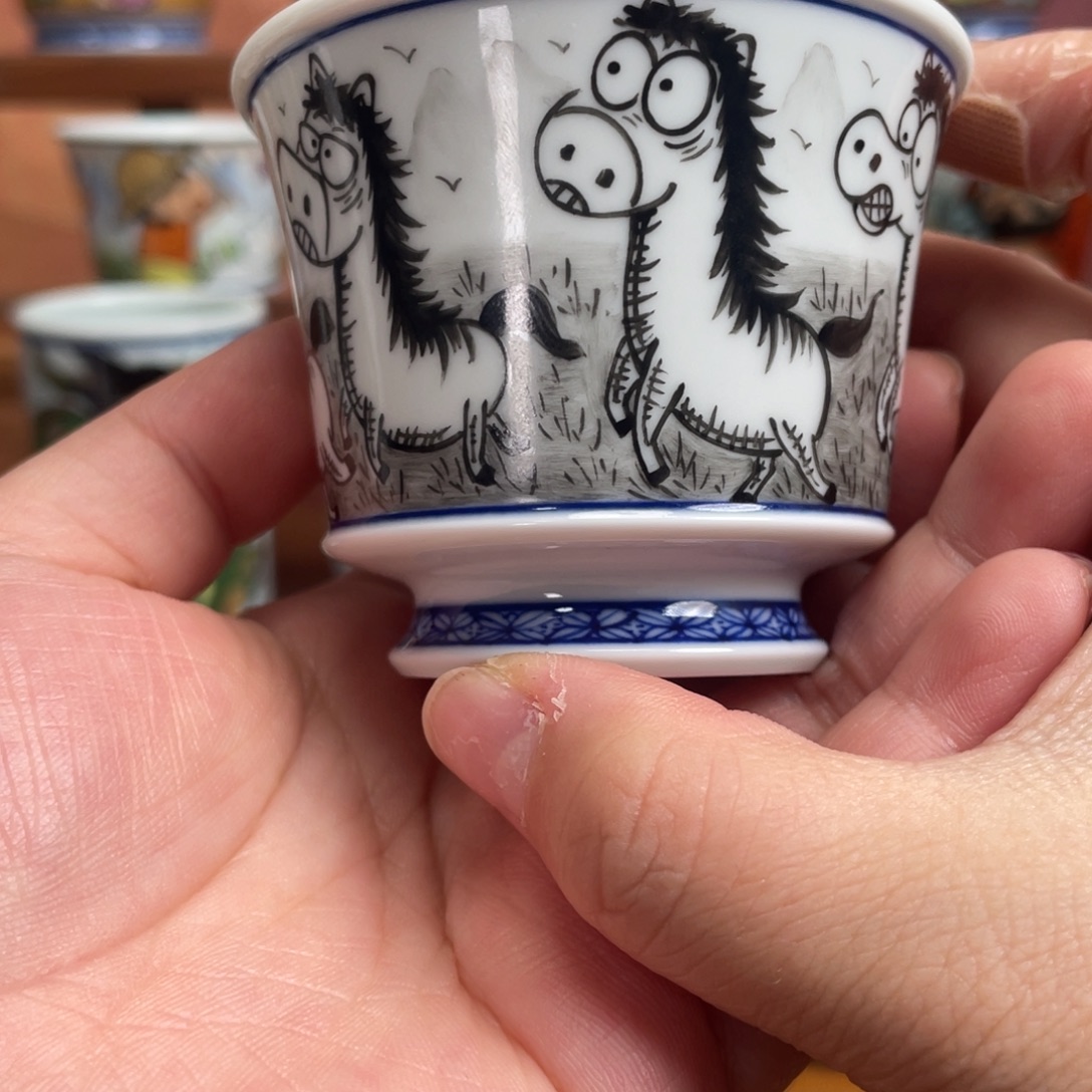 脱***马宫九陶瓷手绘杯子
