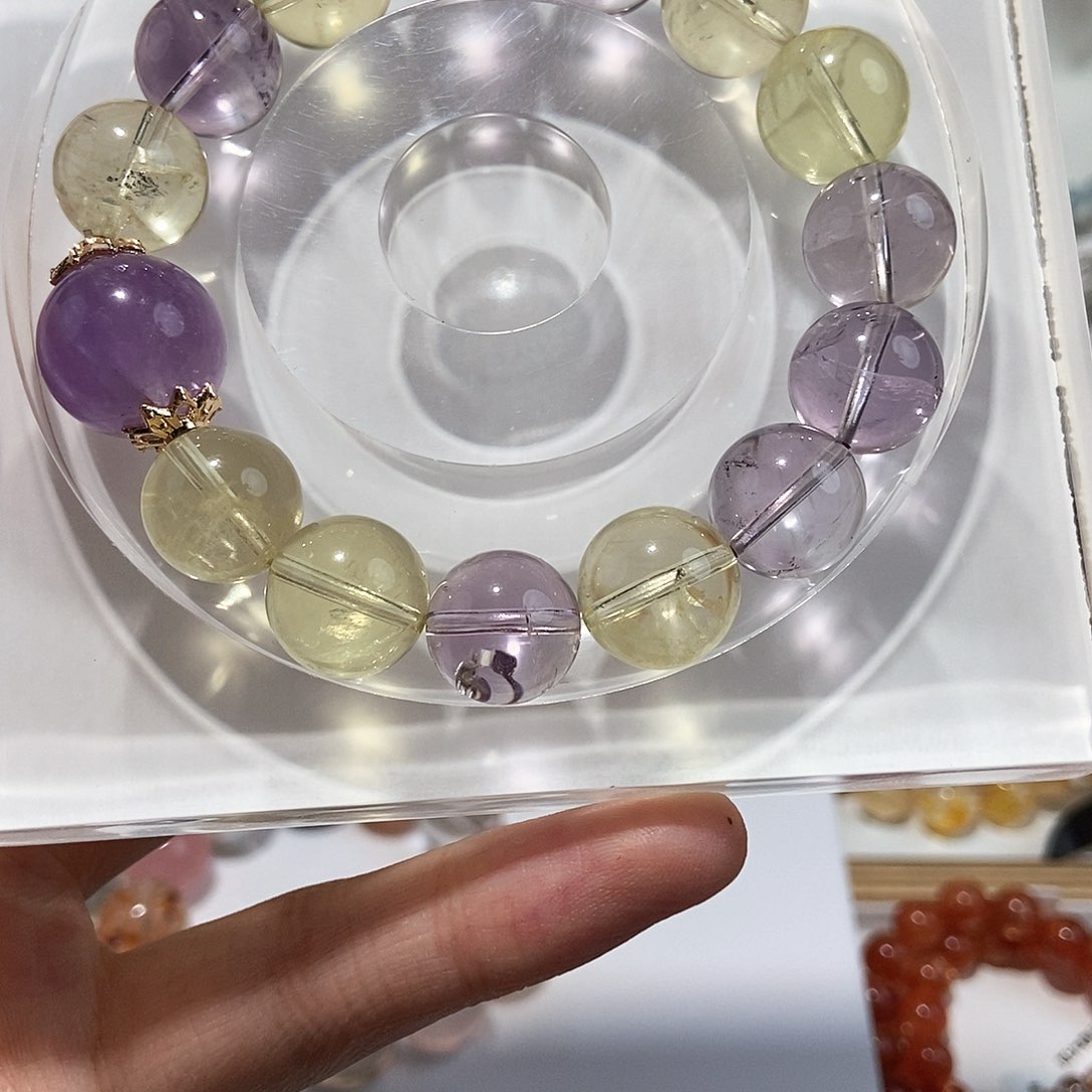 水晶手链未镶嵌M**.13➕紫，紫黄