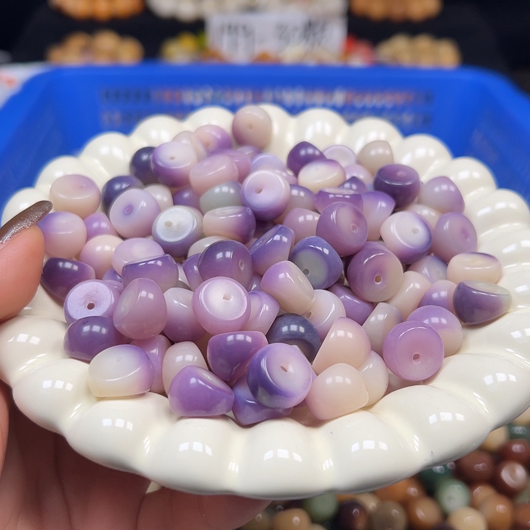 菩提根/象牙果手串卡14飘紫山竹100颗