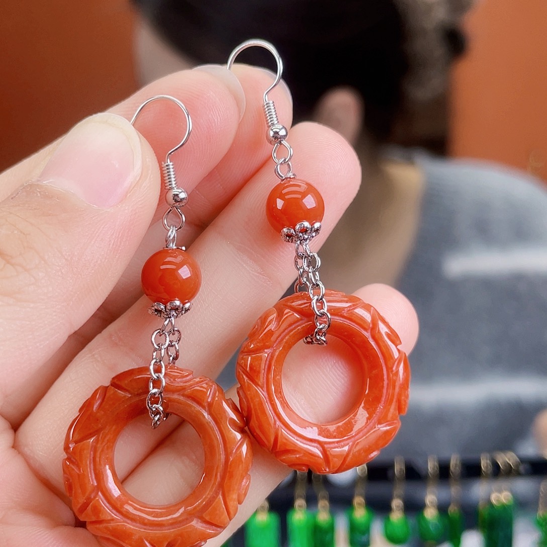 翡翠未镶嵌耳饰饰品