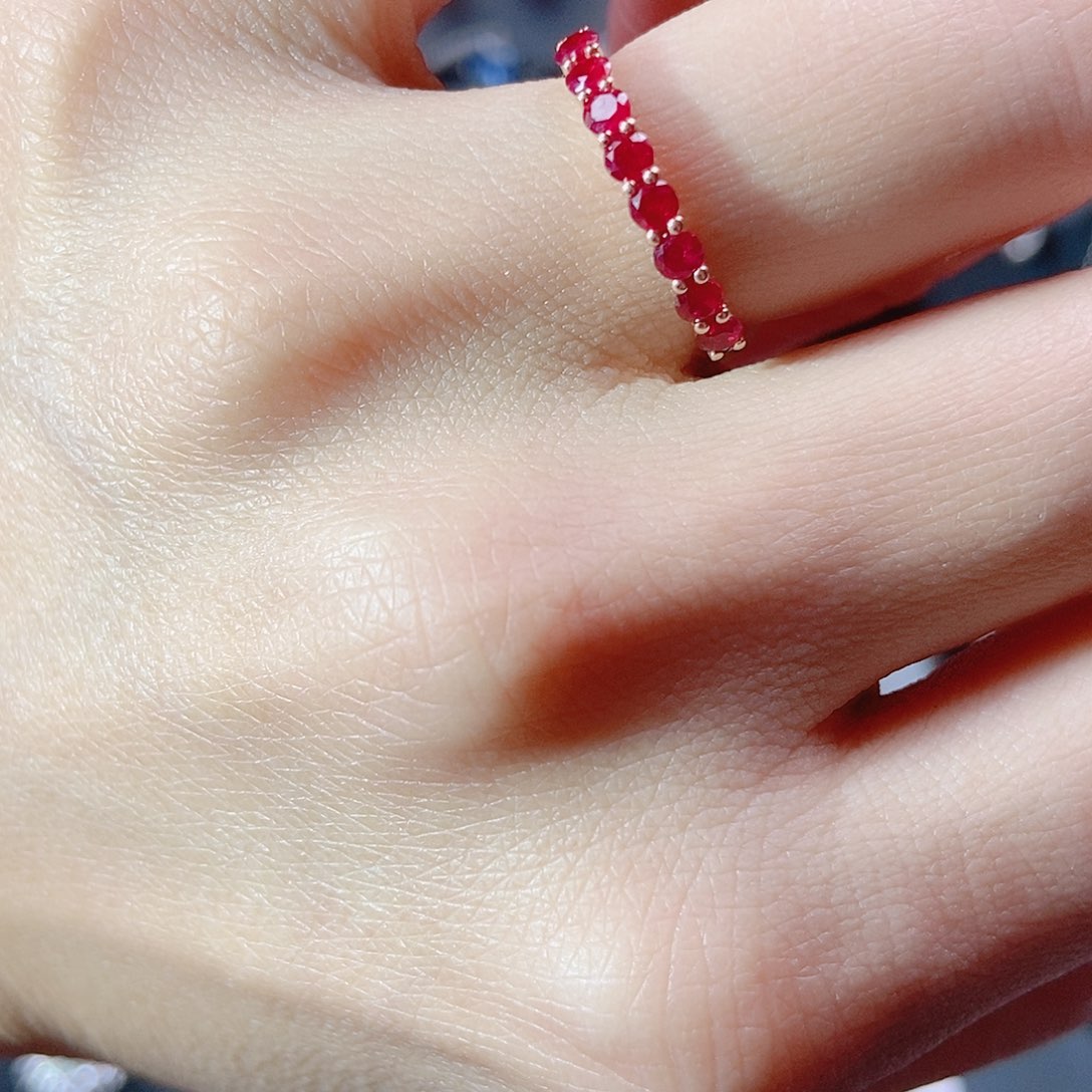 红宝石戒指银S925镶嵌