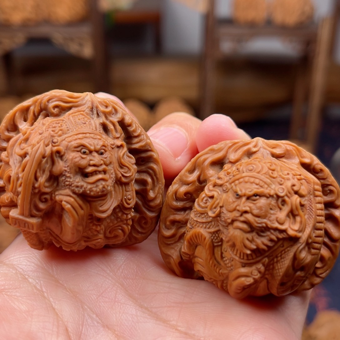 核桃把件四大天王