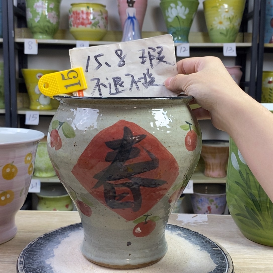 景德镇手工手绘陶瓷花盆