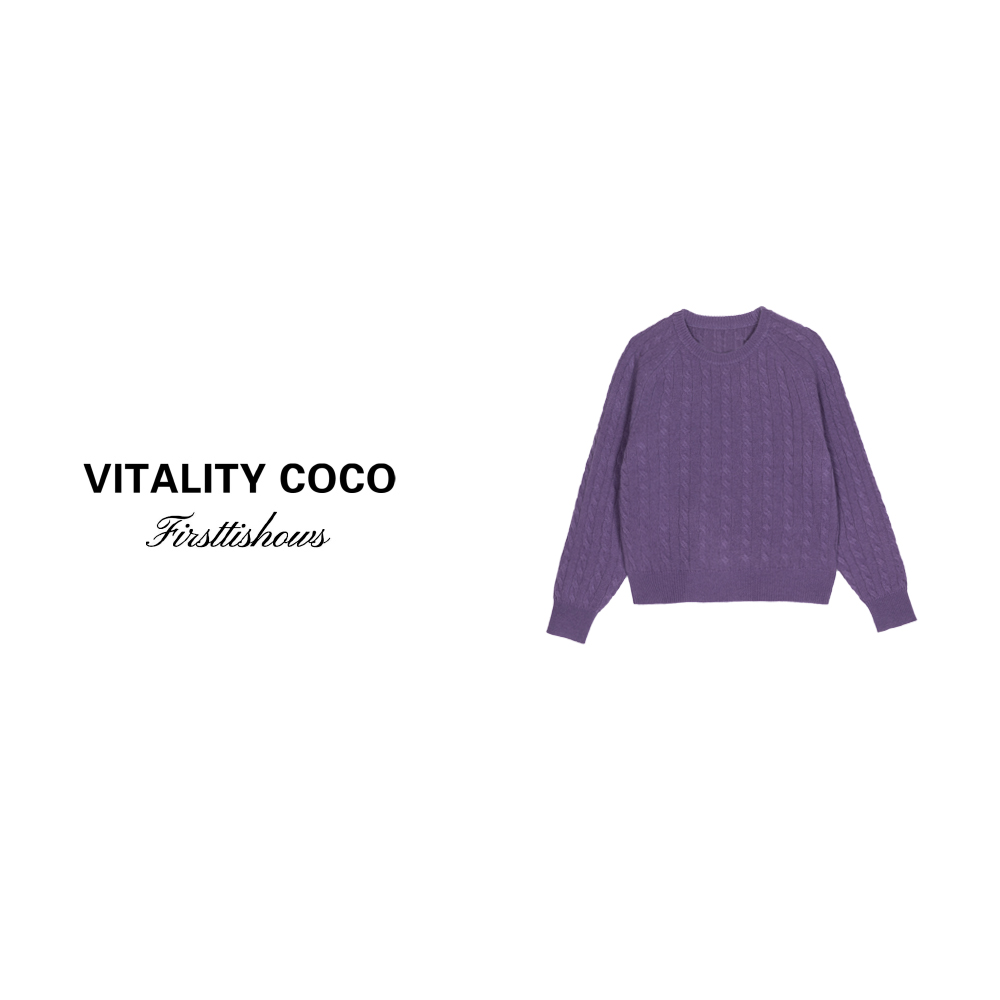「VITALITY COCO」24秋冬上新毛衣百搭圆领休闲针织衫1608