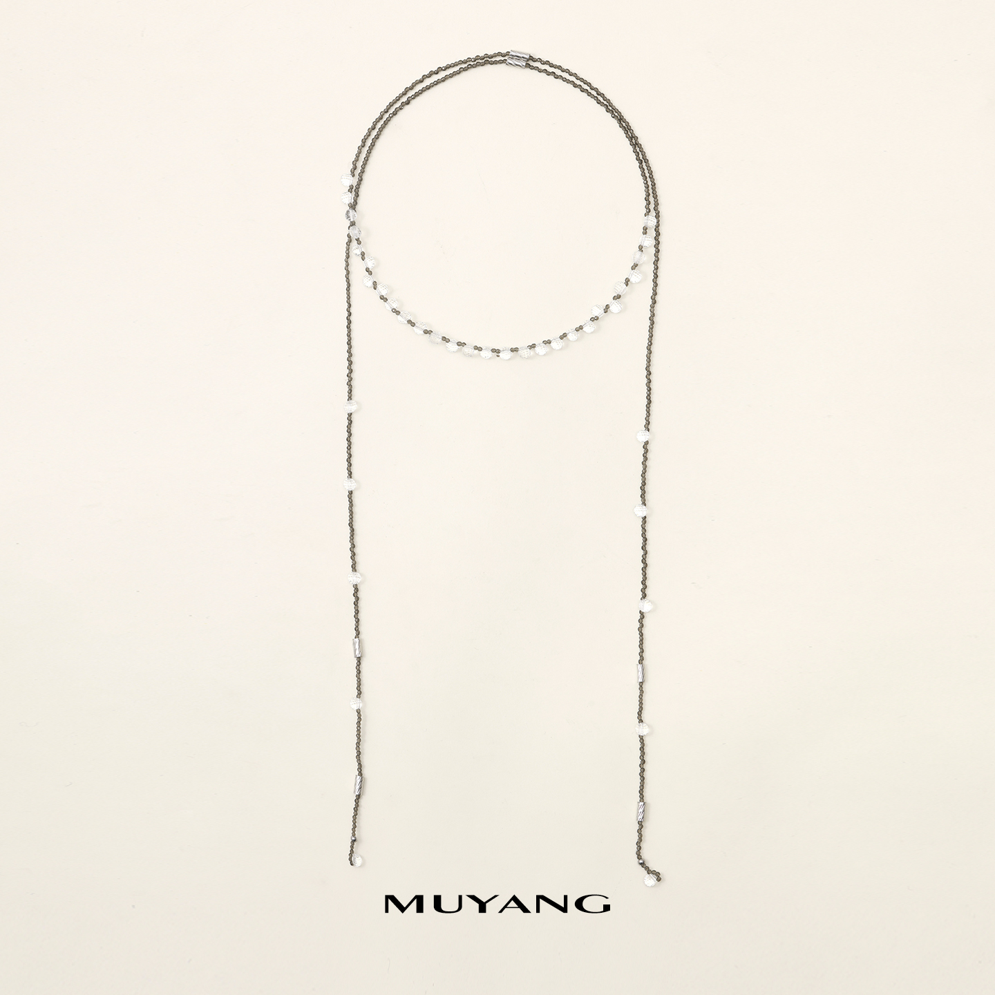 muyang/慕阳 铜合金琉璃项链 饰品时尚小众百搭轻奢长款青萦项链
