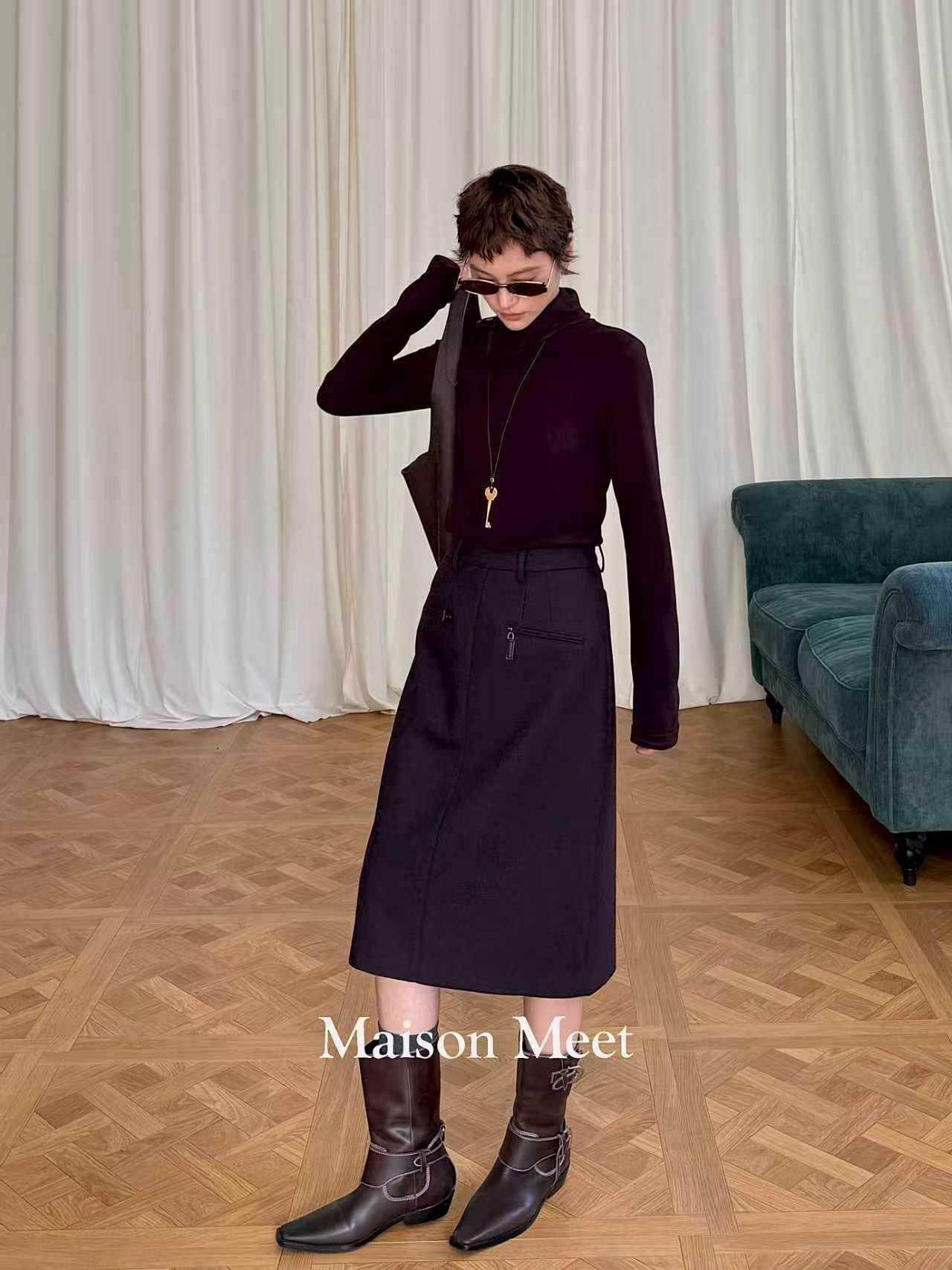 杨杨 梅森-2804时髦Y毛半裙