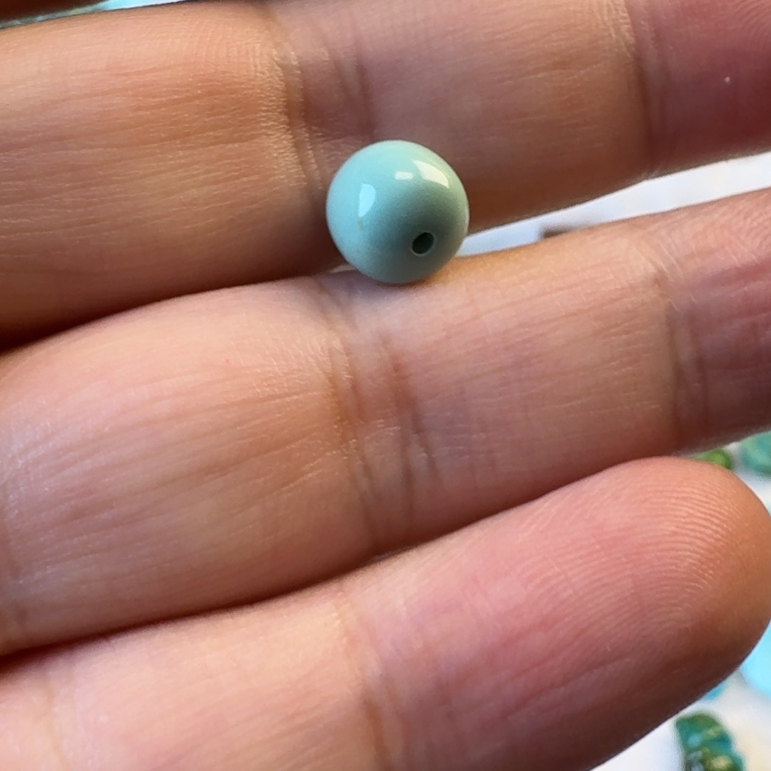 未镶嵌绿松石珠宝奇石8×7mm