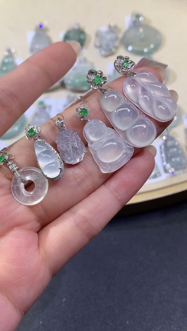 翡翠吊坠1件-18K金-多样性发货只发一件-Q02|CXQ21