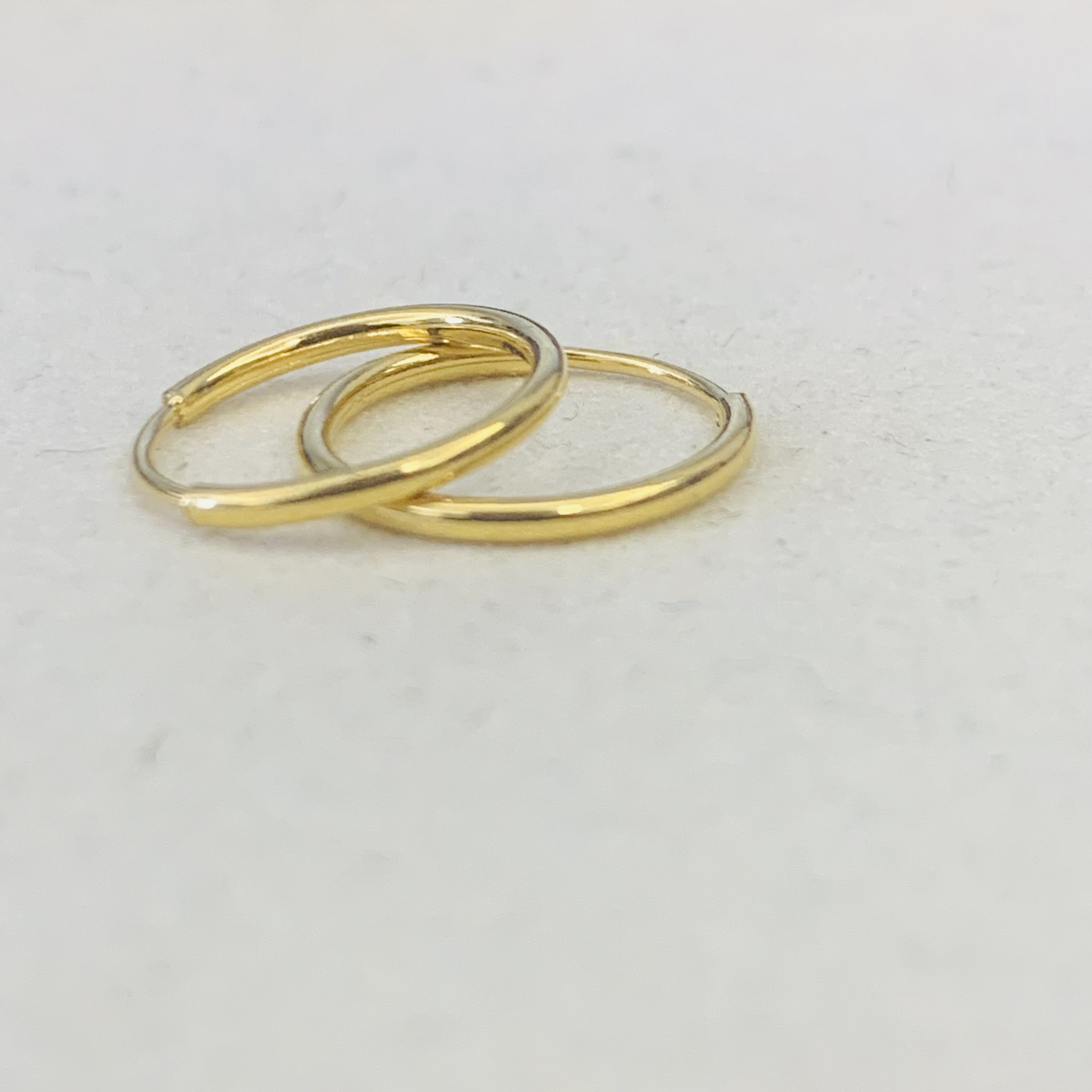 君潮黄金足金999小克重12mm耳圈一对DP1120