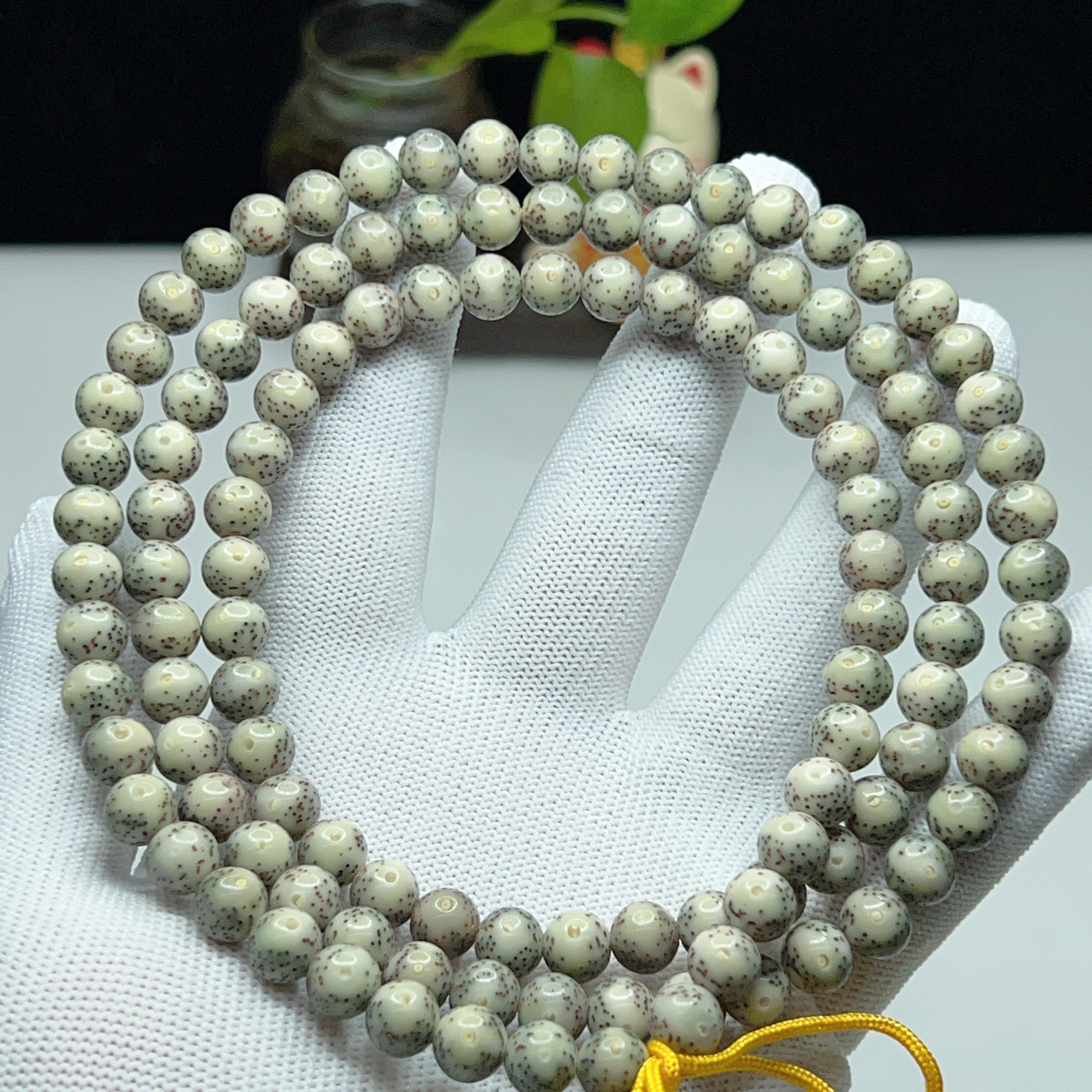 X89小冰糖糯冰8mm正月大留白圆珠一物一图星月菩提108手串