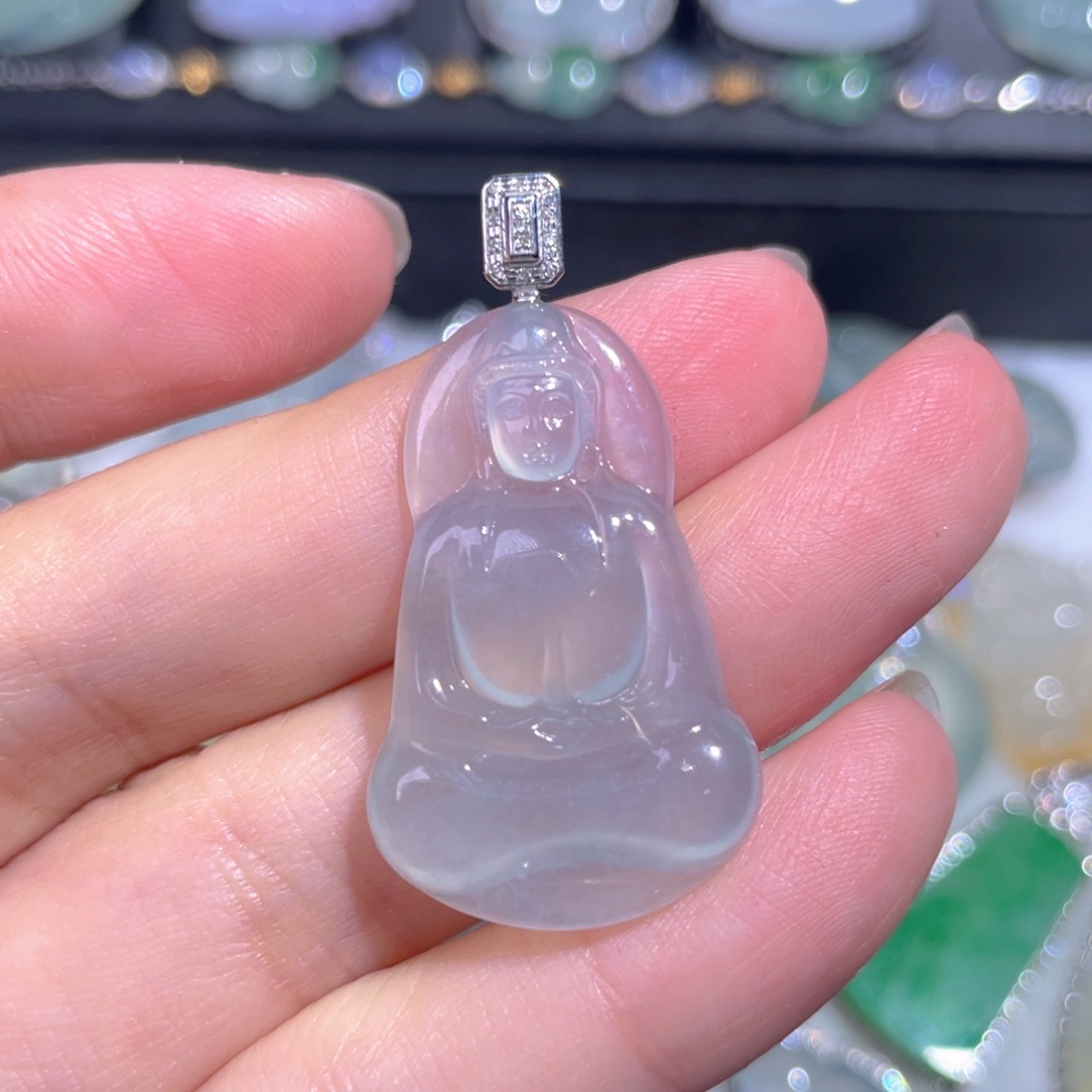 颈饰18K金镶嵌翡翠翡翠