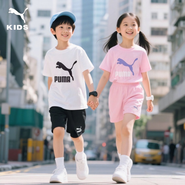 PUMA彪马儿童官方正品时尚短袖套装休闲运动两件套353924119201