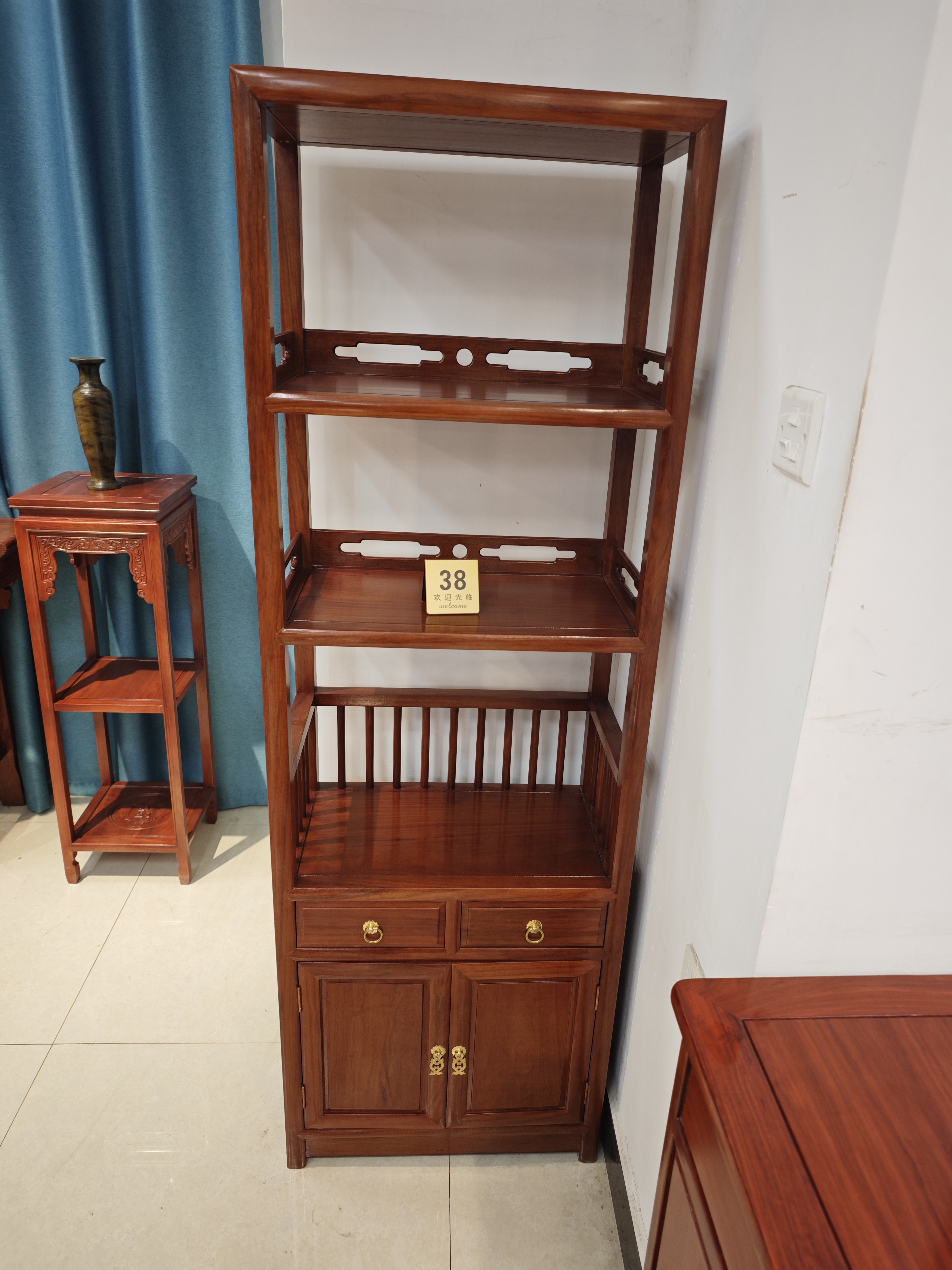 小书柜  置物柜 榫卯结构 56/32/168全原木 刚果花梨木 福利书架