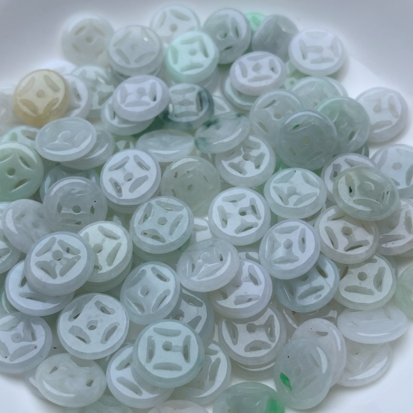 【闪购商品】未镶嵌翡翠手链卡10金钱扣50颗