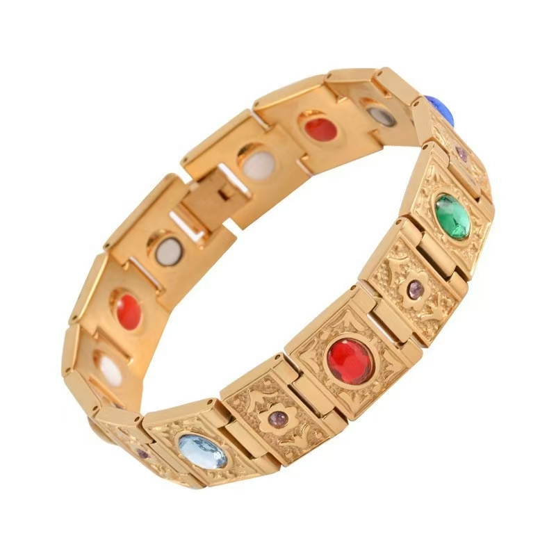 钛钢石英石手链 钛钢石英石手链 时尚复古手链-ZF