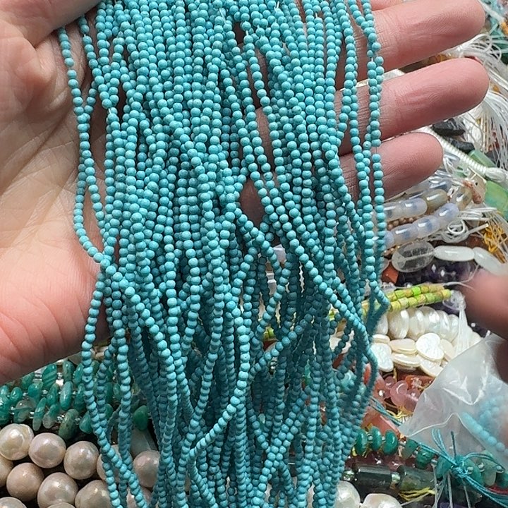 玛瑙/玉髓未镶嵌珠宝半成品2条2mm松石