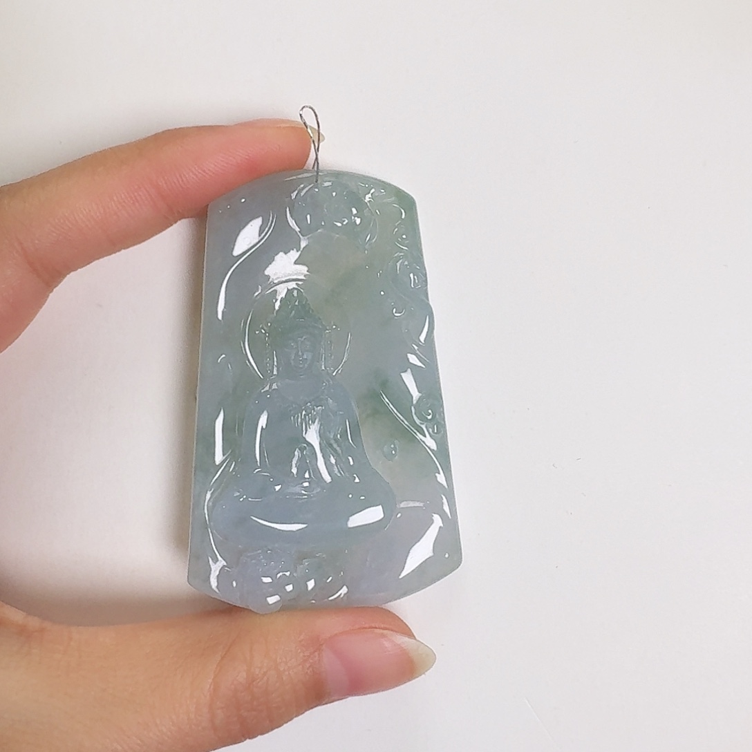 翡翠颈饰未镶嵌小**子素衣观音