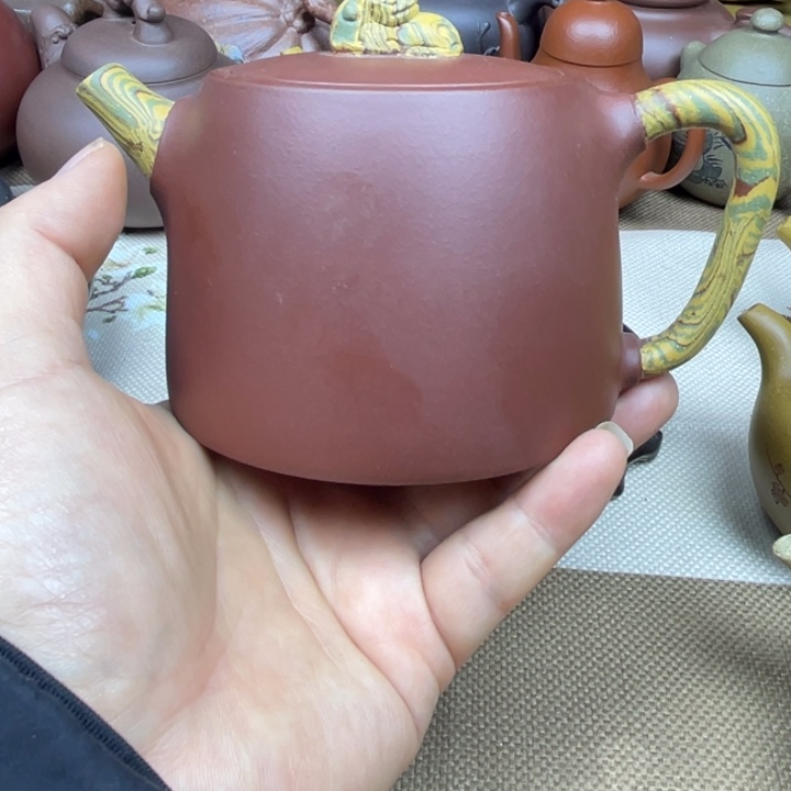 紫砂茶壶紫砂壶紫泥角泥井栏300cc