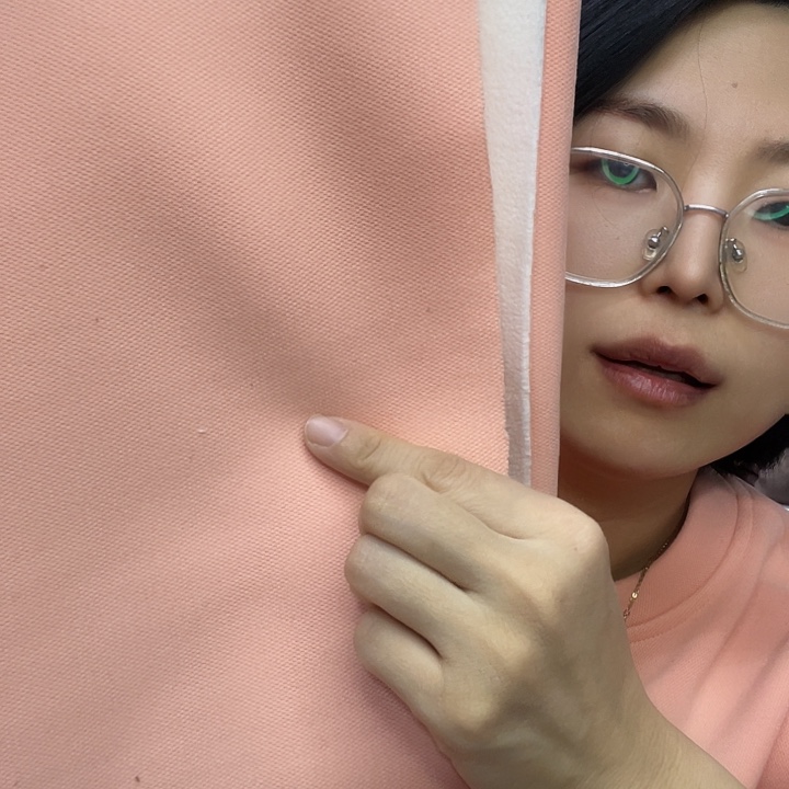 混纺橘粉色奥粒绒1米