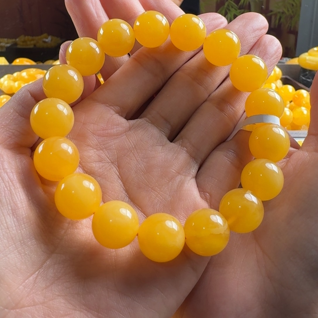 蜜蜡毛衣链未镶嵌风*