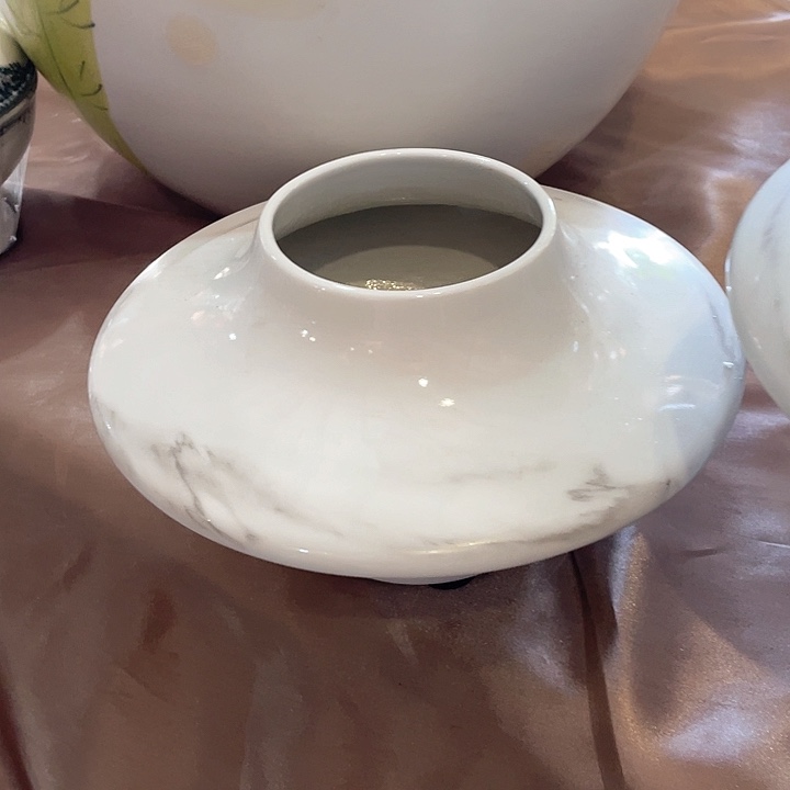 陶瓷花瓶，仿真绿植。