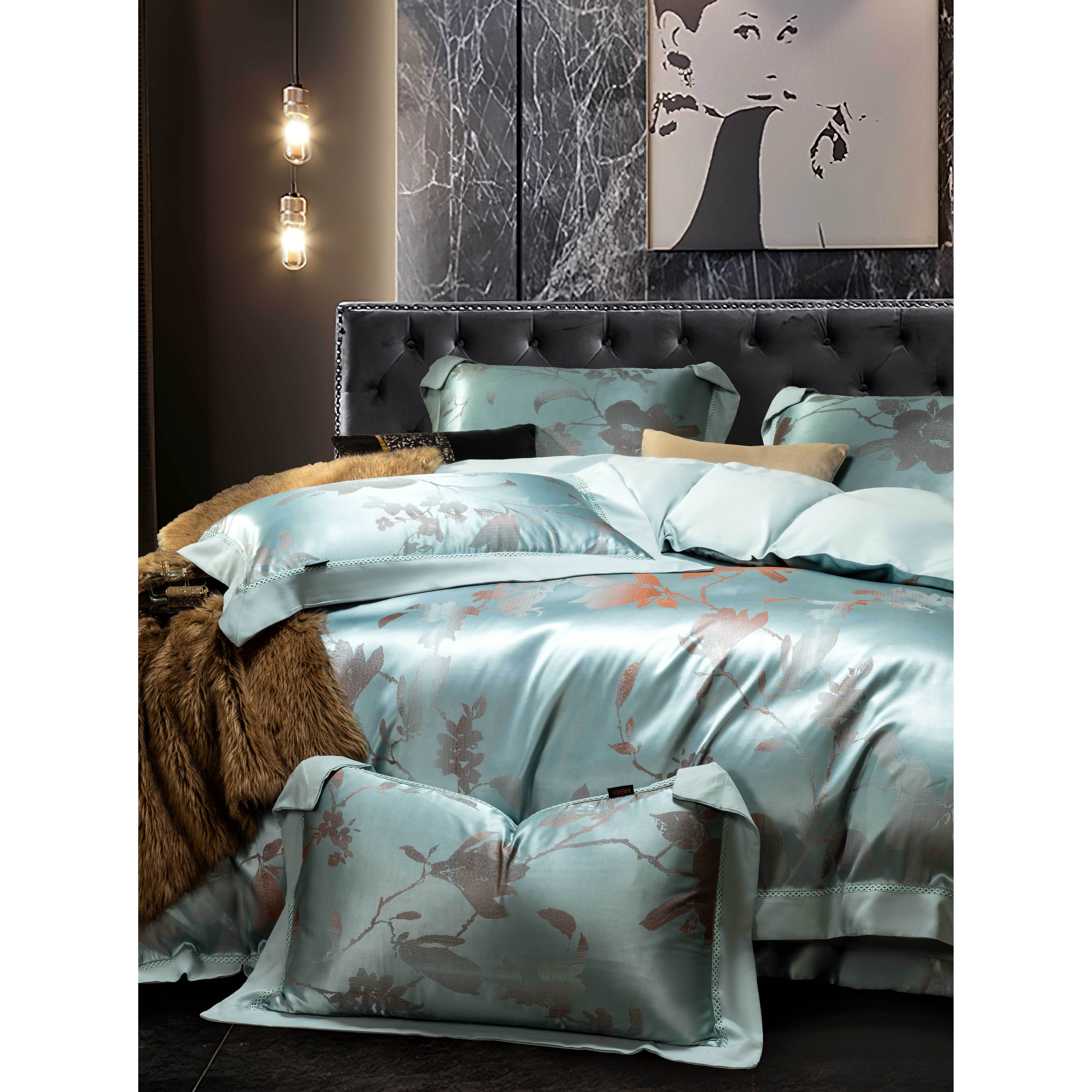 【黑金系列】品牌轻奢超柔色织四件套-蓝馨