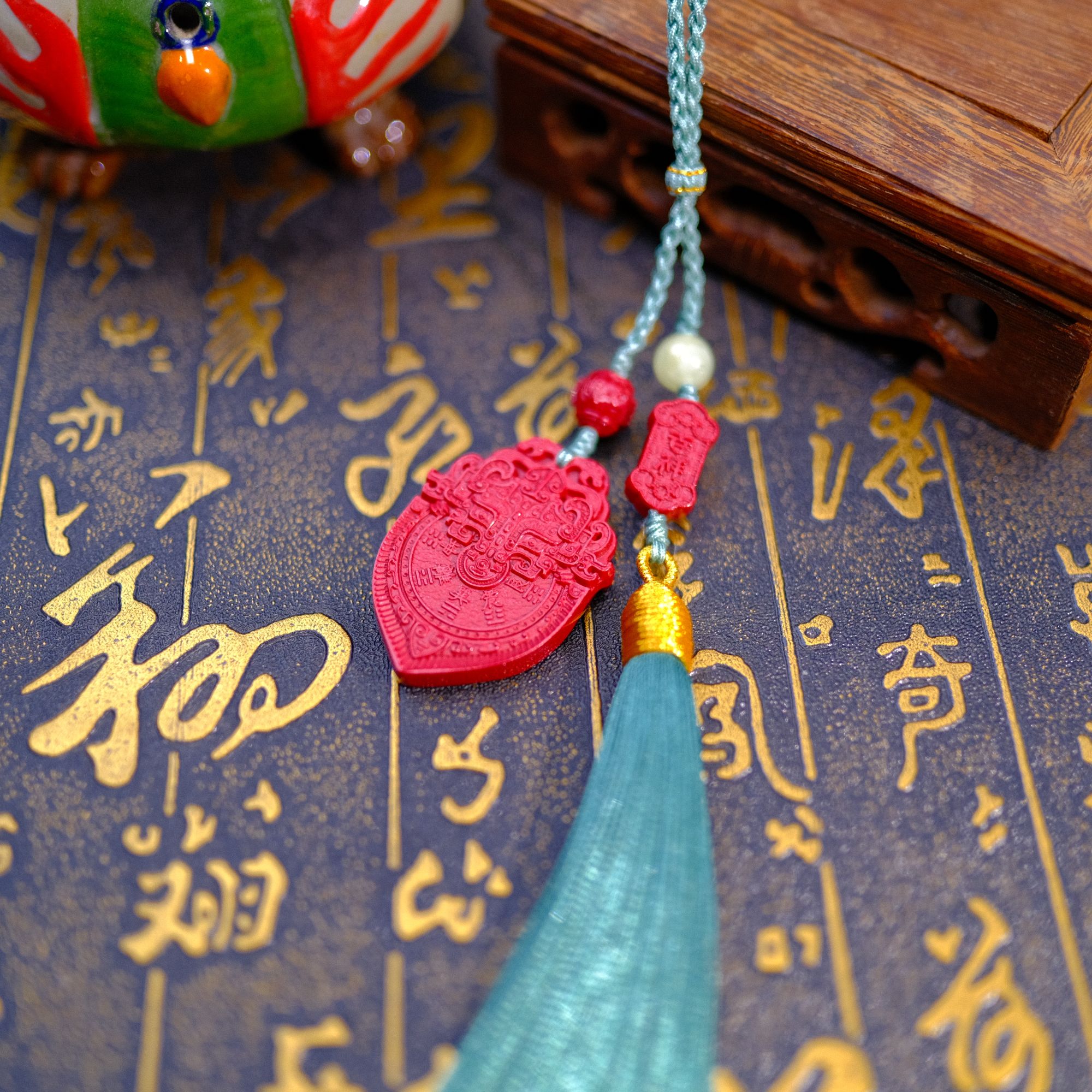 含辰砂工艺品【天然朱砂晶体颗粒】红晶砂貔貅山花护身牌车挂包挂