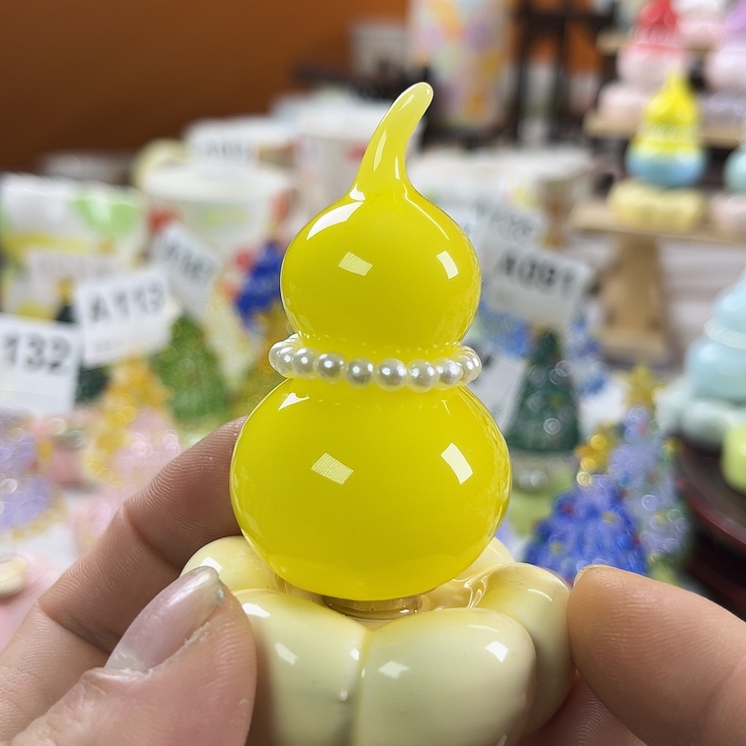 陶景德镇陶瓷底座转转黄色