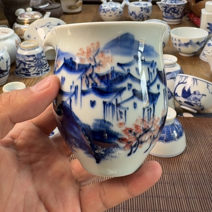 瓷片青花瓷器杯子茶具